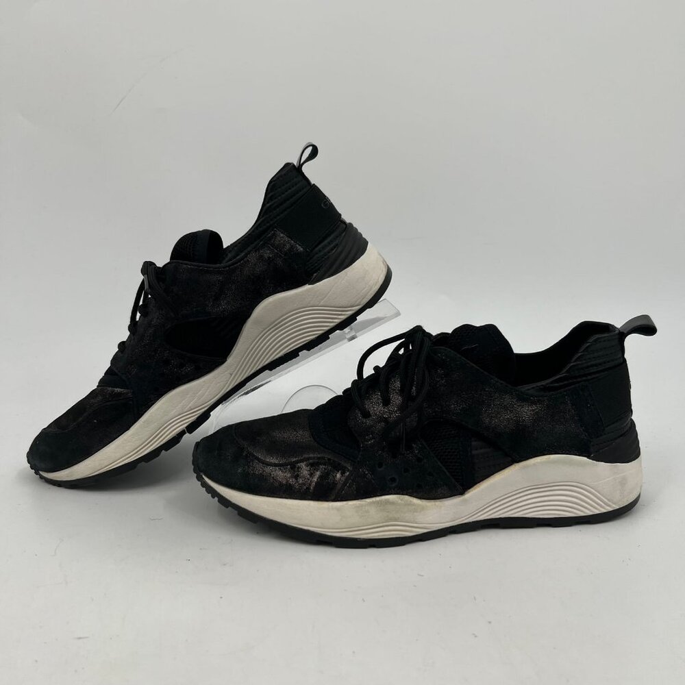 Geox Black Metallic Lace-Up Sneakers | Size 8 - Picture 8 of 10